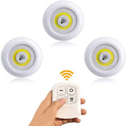 Bright Cob Under Cabinet Light 3W  LED Wireless Remote Control Dimmable Wardrobe Night Lamp Home Bedroom Closet Kitchen