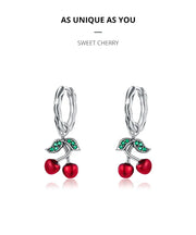 BAMOER 925 Sterling Silver Sweet Cherry Stud Earrings for Women Statement Fine Jewelry Brinco 2023 Bijoux SCE905