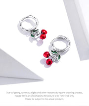 BAMOER 925 Sterling Silver Sweet Cherry Stud Earrings for Women Statement Fine Jewelry Brinco 2023 Bijoux SCE905