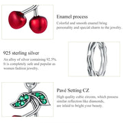 BAMOER 925 Sterling Silver Sweet Cherry Stud Earrings for Women Statement Fine Jewelry Brinco 2023 Bijoux SCE905