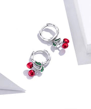 BAMOER 925 Sterling Silver Sweet Cherry Stud Earrings for Women Statement Fine Jewelry Brinco 2023 Bijoux SCE905