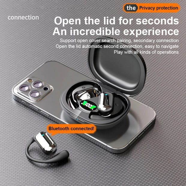 Hanging ear bluetooth headset wireless non-bone conduction noise reduction open not into the ear 2024 new running sports headset