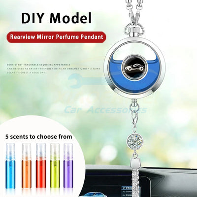 Car Perfume Pendants Auto Pendant Accessories Air Freshener Metal Lace Pendant Auto Interior Rearview Mirror Pendant Decoration