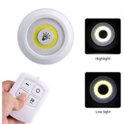 Bright Cob Under Cabinet Light 3W  LED Wireless Remote Control Dimmable Wardrobe Night Lamp Home Bedroom Closet Kitchen