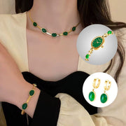 ensemble de bijoux  et montre en émeraude sn